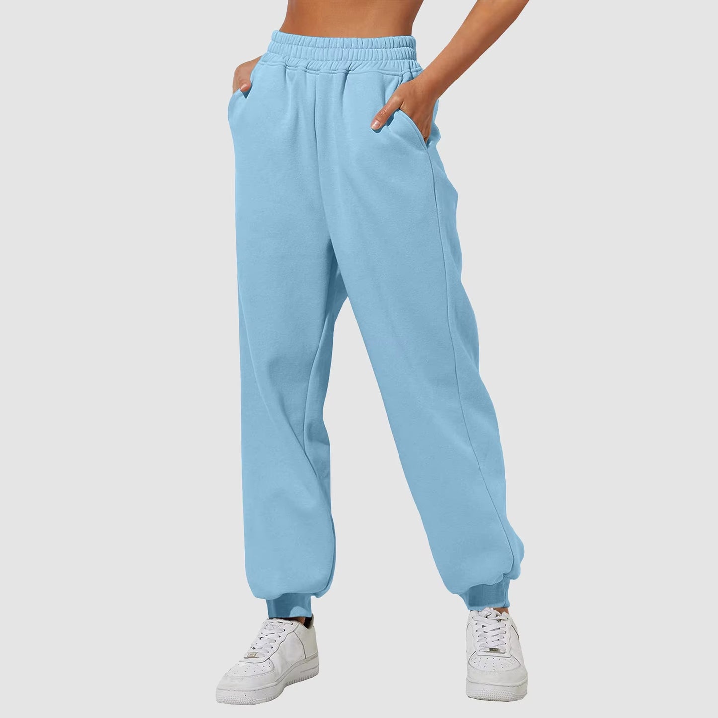 Women’S Fleece Lined Sweatpants Wide Straight Leg Pants Bottom Winter Warm Pants Daily Casual Jogger Sweatpants Sports Trousers